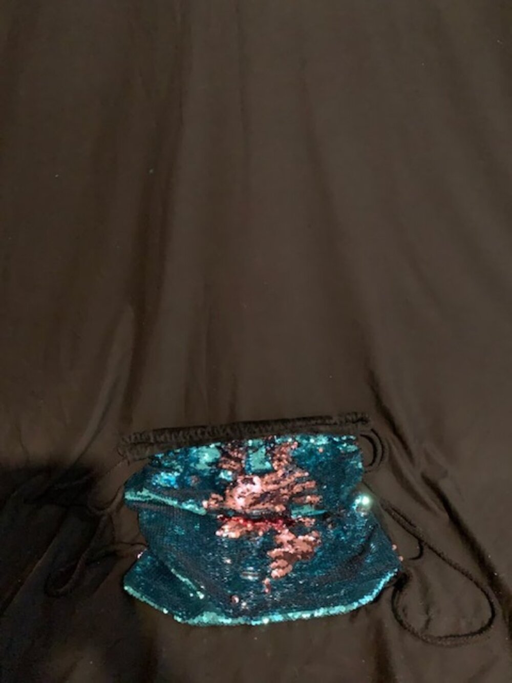 Turquoise & Pink Sequin String Backpack – Sparkly Drawstring Bag
